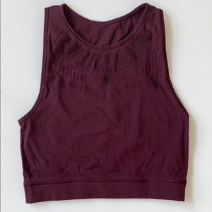 Lululemon crop top with laser cut details